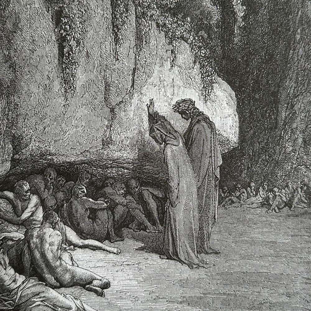 Dore, Indolent Souls, Late Repenters, Divine Comedy, Art Print, ~ 250803-WH 705